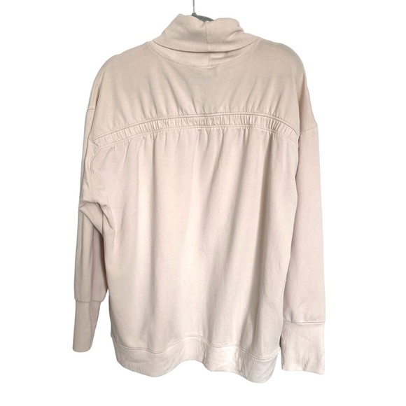 ATHLETA Balance Cinch Turtleneck Sweatshirt Chantilly Cream Size Large - Picture 5 of 10